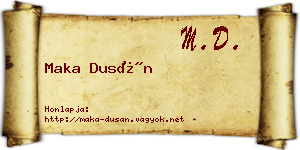Maka Dusán névjegykártya
